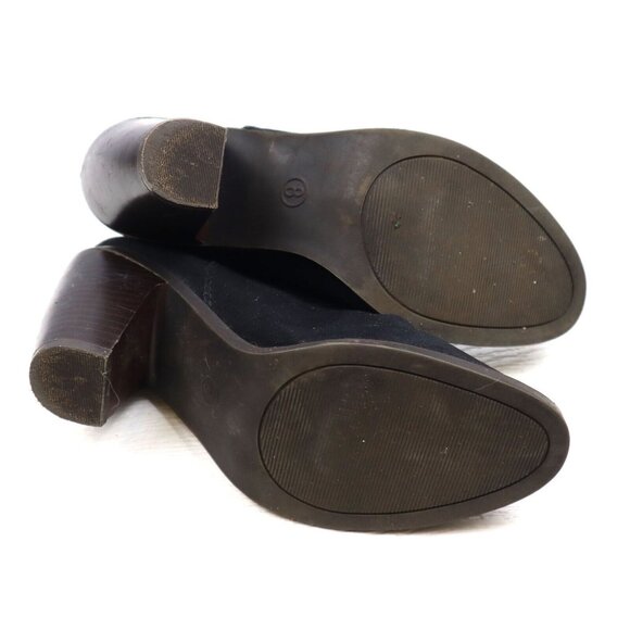 Women's Mossimo Black Ankle Boots Block Heel Zipper Booties Shoes Size 8 - Picture 6 of 6